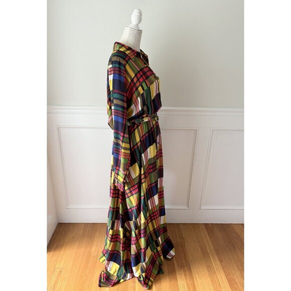 Eien USA Colorful Plaid Maxi Dress Plus 2X NWOT - Picture 5 of 7